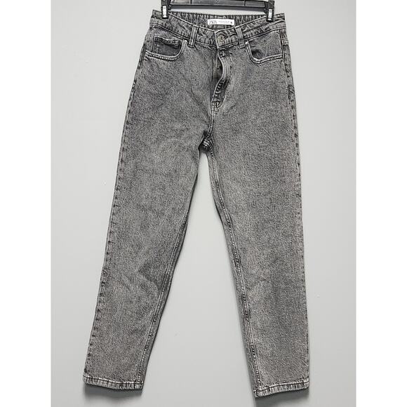 Zara Black Jeans Women's Size 6 Straight Leg Button Fly Baggy Goth Grunge NWOT - Picture 1 of 4